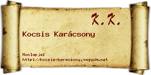 Kocsis Karácsony névjegykártya